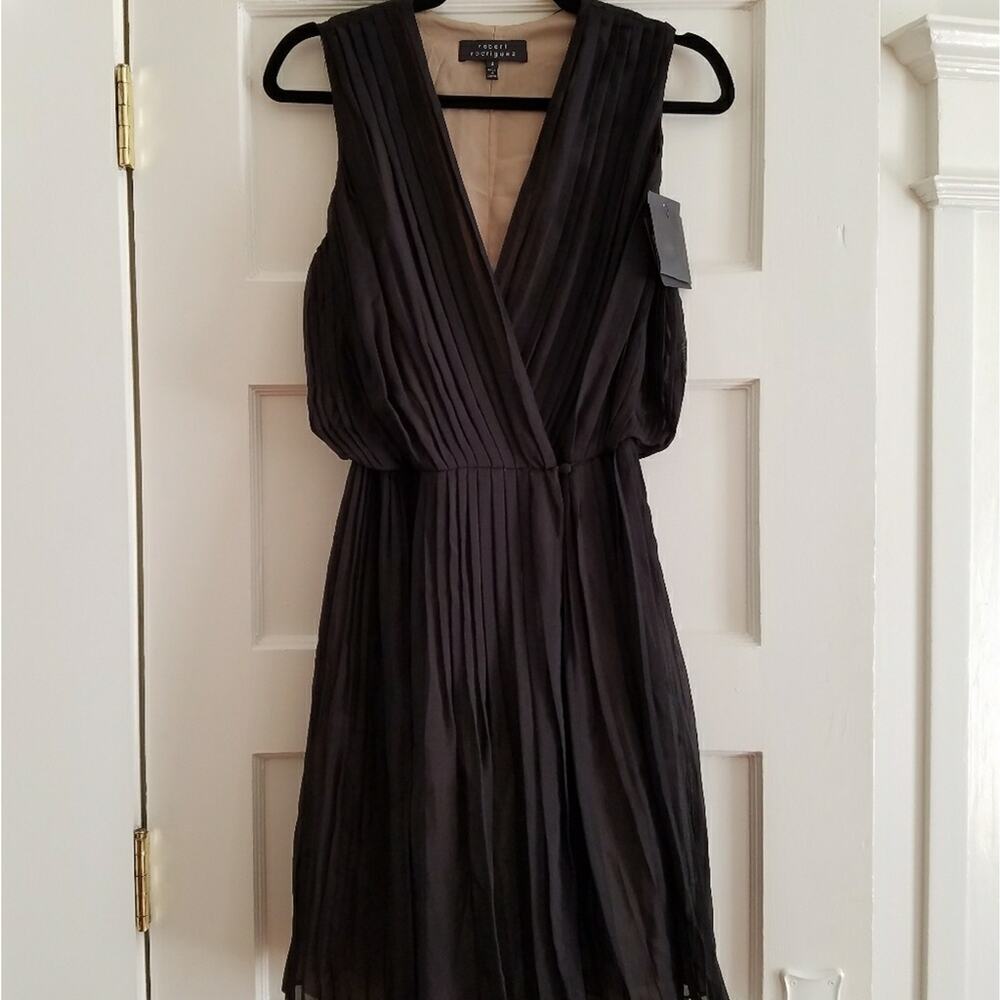 New Vintage 100% Silk  Black Pleated Goth Fairy 90s  Holidays Dress